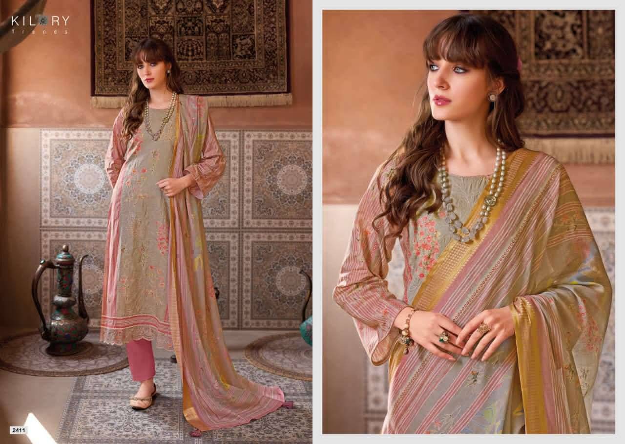 ZAIENA By KILORY TRENDS 2411 To 2416 Series Beautiful Festive Suits Colorful Stylish Fancy Casual Wear PURE LAWN COTTON Dresses At Wholesale Price